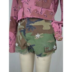 Embellished Camo cut offs Size S 26-31’ waist